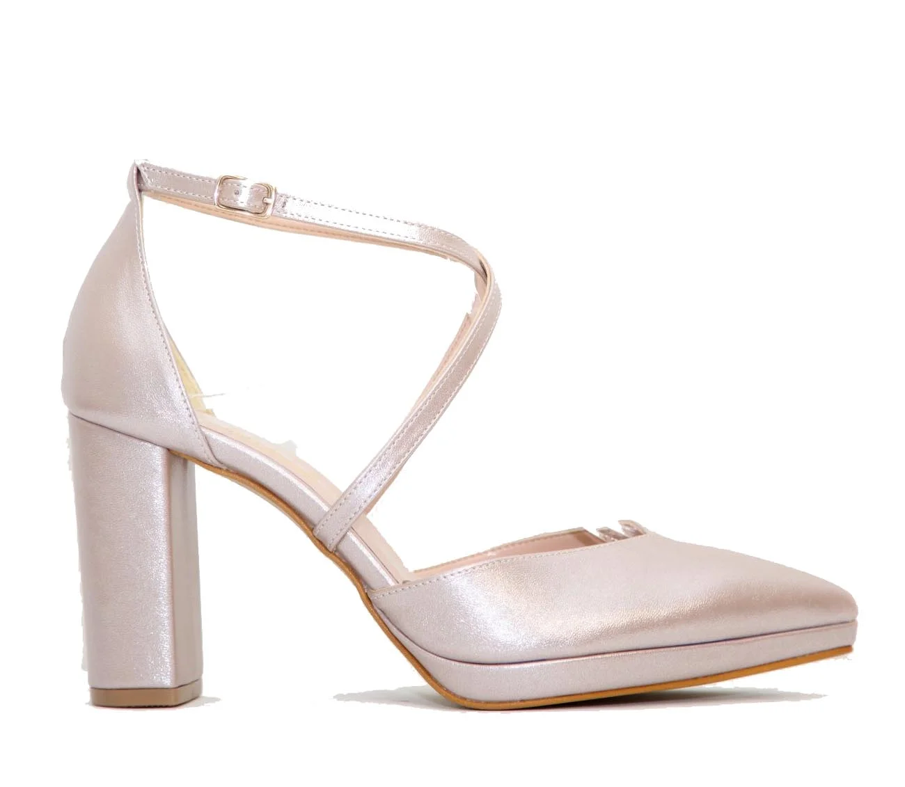 Φωτογραφία προϊόντος: Ellen Shoes 84568 Γυναικεία Γόβα από Eco σε Πέρλα Σαμπανιζέ χρώμα
