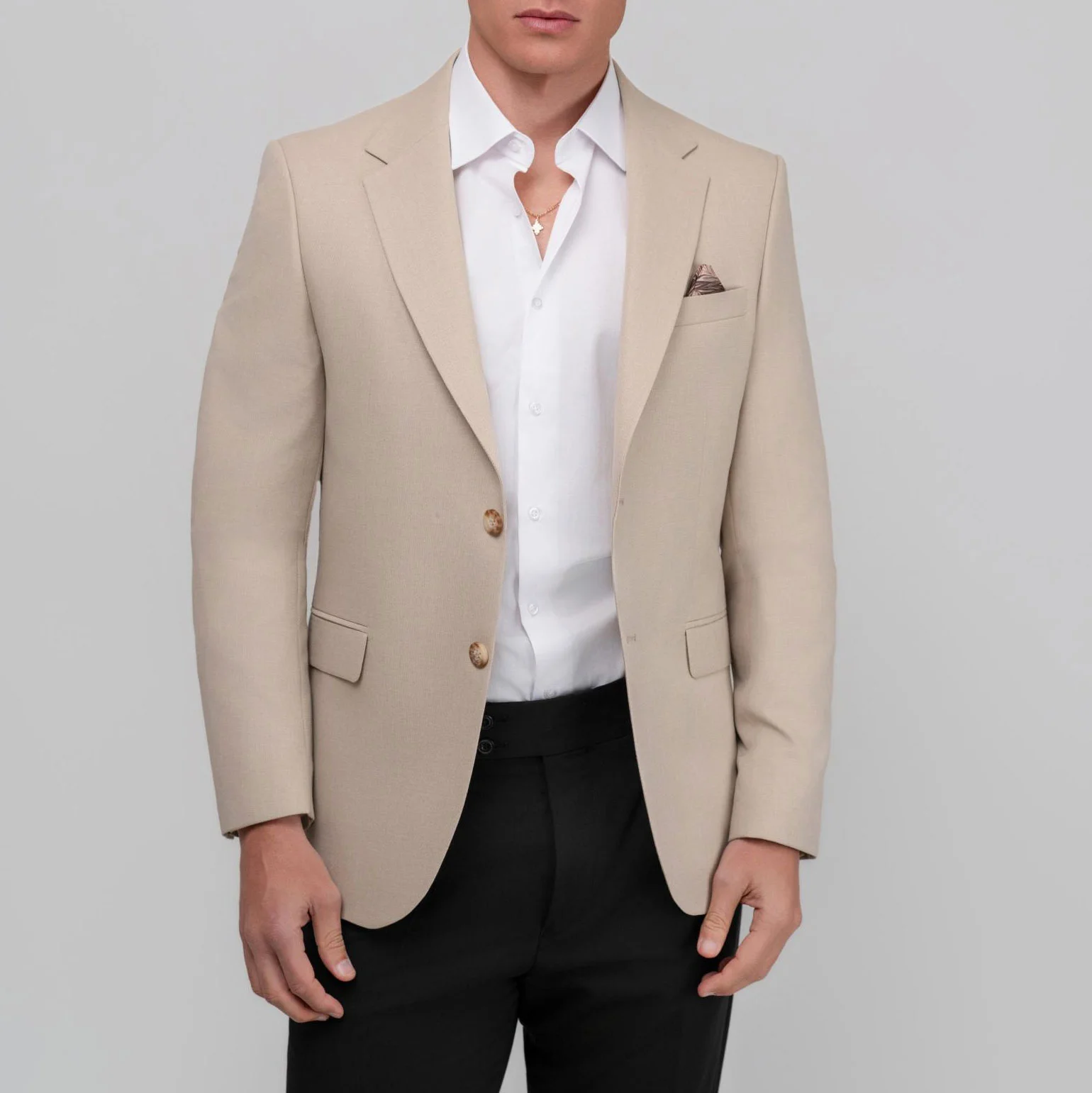 Φωτογραφία προϊόντος: Andrianopoulos Fashion Stores since 1930 Ανδρικό Μπεζ Πικέ Σακάκι με Κουμπιά Ταρταρούγας – Andrianopoulos