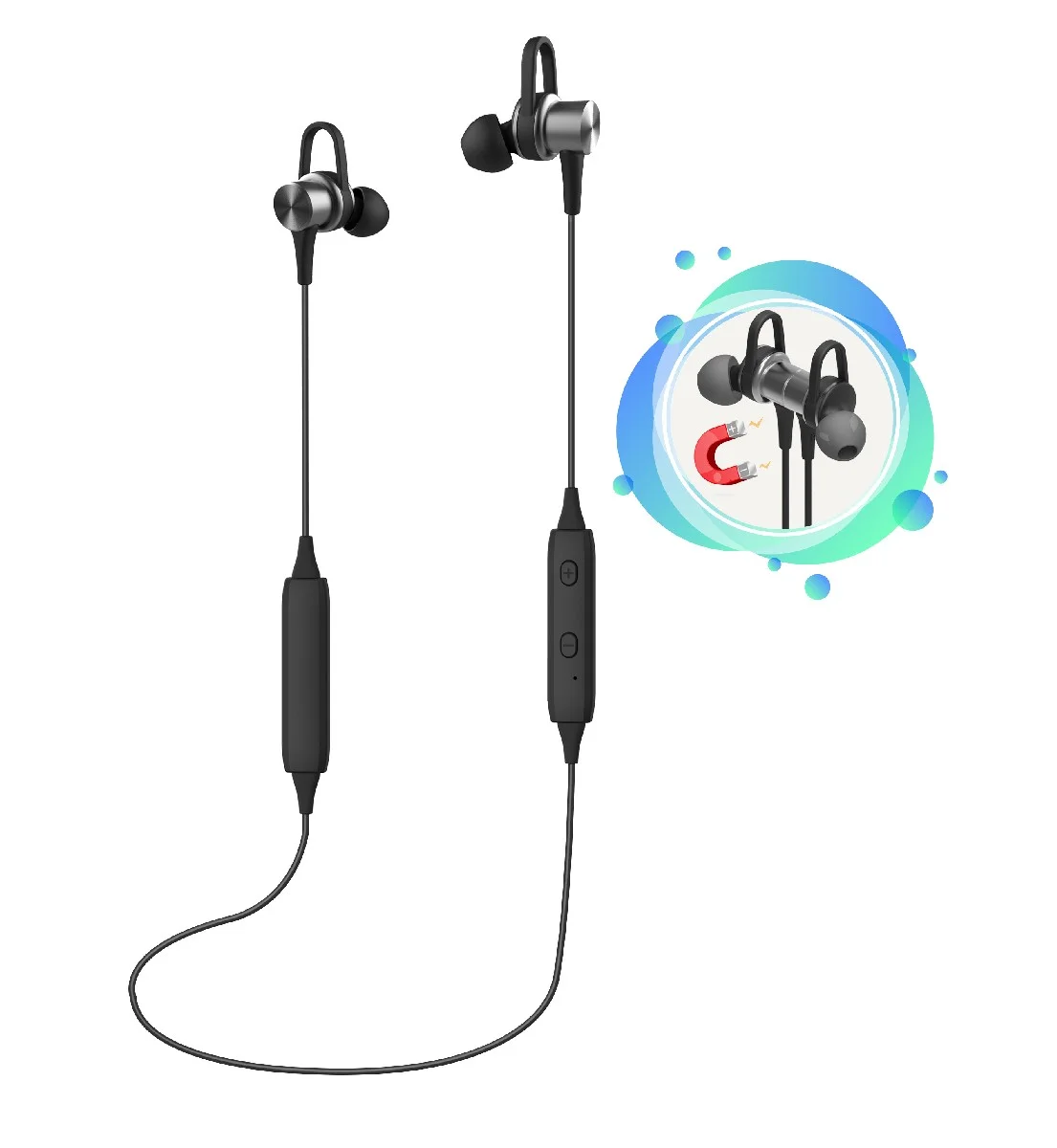 Φωτογραφία προϊόντος: Bluetooth Hands Free Noozy BH40 Sport Magnetic Necklace Multi Pairing Γκρι