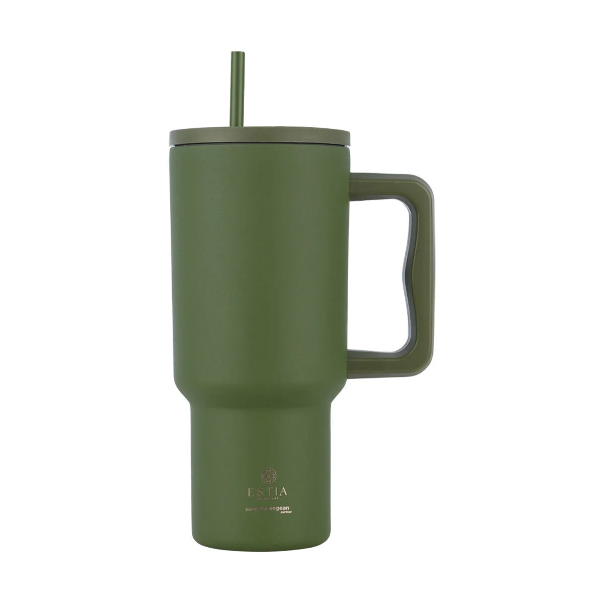 Φωτογραφία προϊόντος: ESTIA HOME ESTIA ΘΕΡΜΟΣ STRAW TUMBLER XL SAVE THE AEGEAN 900ml FOREST SPIRIT