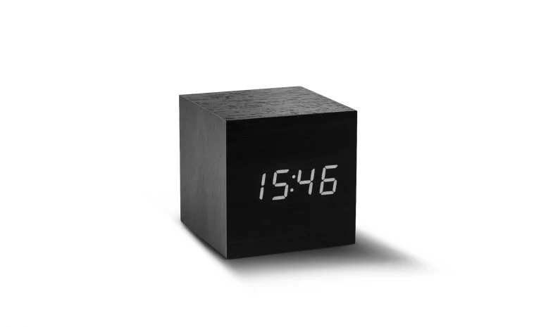 Φωτογραφία προϊόντος: GINGKO ΡΟΛΟΙ ΞΥΠΝΗΤΗΡΙ CUBE CLICK CLOCK ΜΑΥΡΟ ΜΕ ΛΕΥΚΟ LED