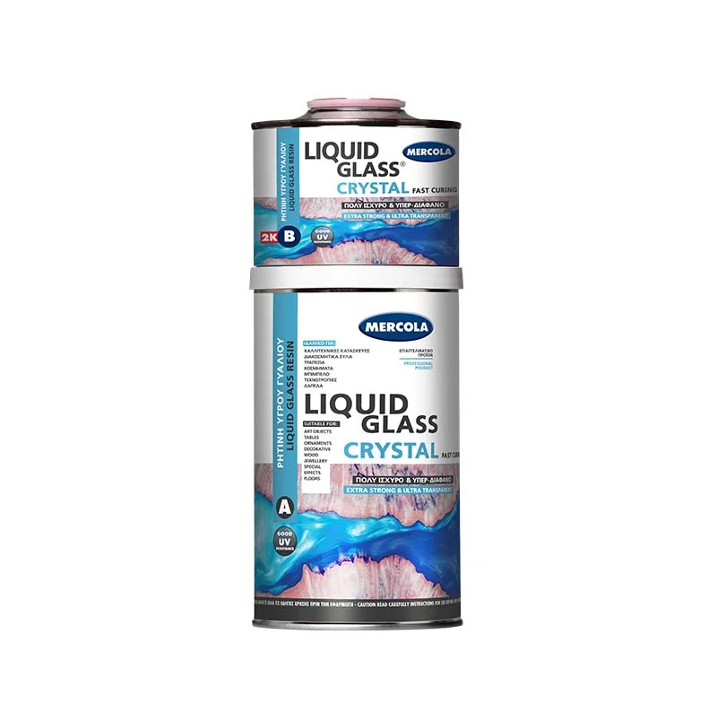 Φωτογραφία προϊόντος: Mercola Liquid Glass Crystal UV Resistance Ρητίνη Υγρού Γυαλιού 2 Συστατικών 300gr
