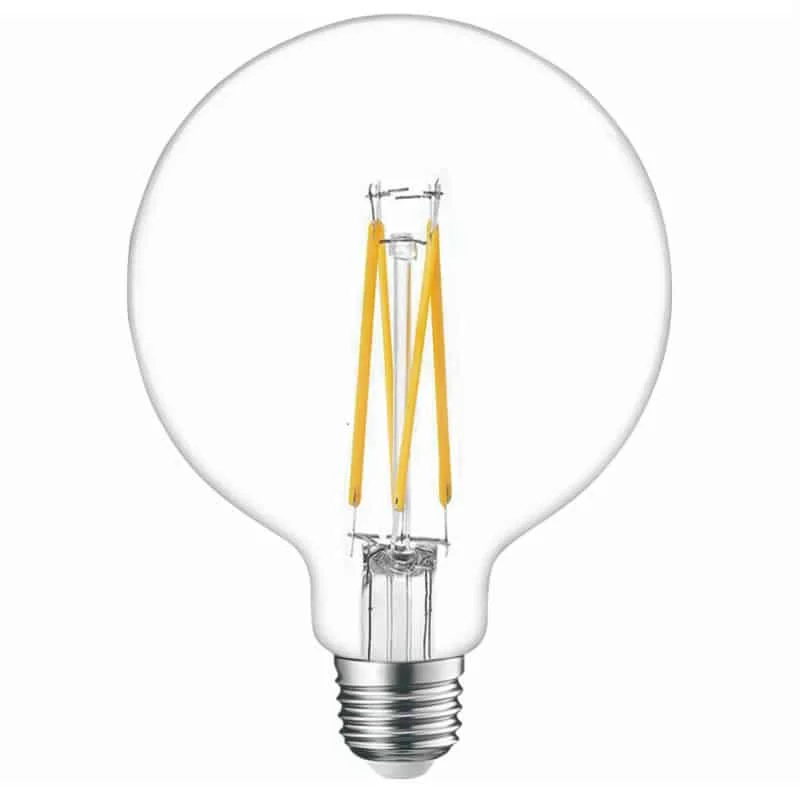 Φωτογραφία προϊόντος: Λάμπα led long filament cross dimmable διάφανη σφαιρική G125 240V E27 8W 1000lm θερμό λευκό 2700k 360° 1-U007177 UNIVERSE