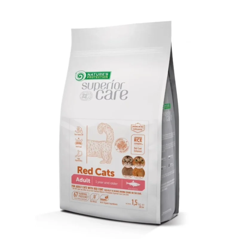 Φωτογραφία προϊόντος: Nature's Protection Nature s Protection Red Coat Grain Free με Ρέγγα για Ενήλικες Γάτες 1,5kg