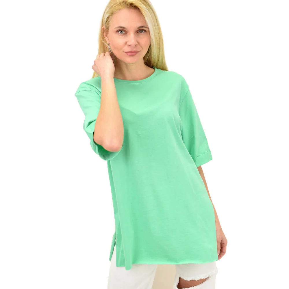 Φωτογραφία προϊόντος: Potre Γυναικείο T-shirt μονόχρωμο oversized / Πράσινο
