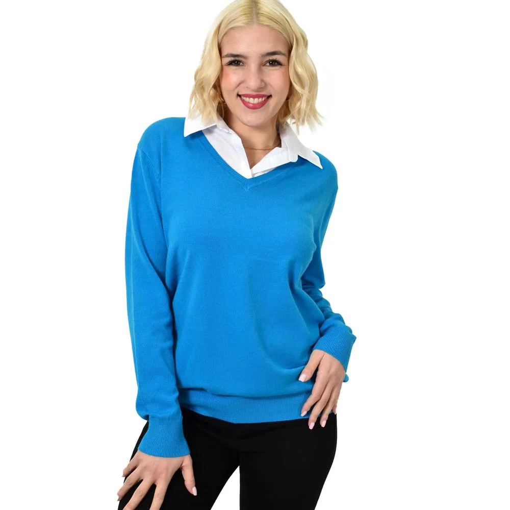 Φωτογραφία προϊόντος: Potre Γυναικεία oversized μπλούζα με γιακά / Γαλάζιο