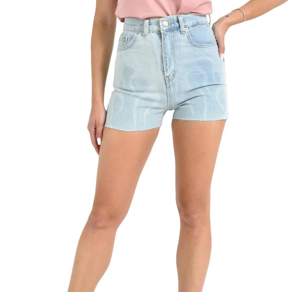 Φωτογραφία προϊόντος: Potre Ψηλόμεσο Denim Σορτς με Flame Σχέδιο / Τζιν