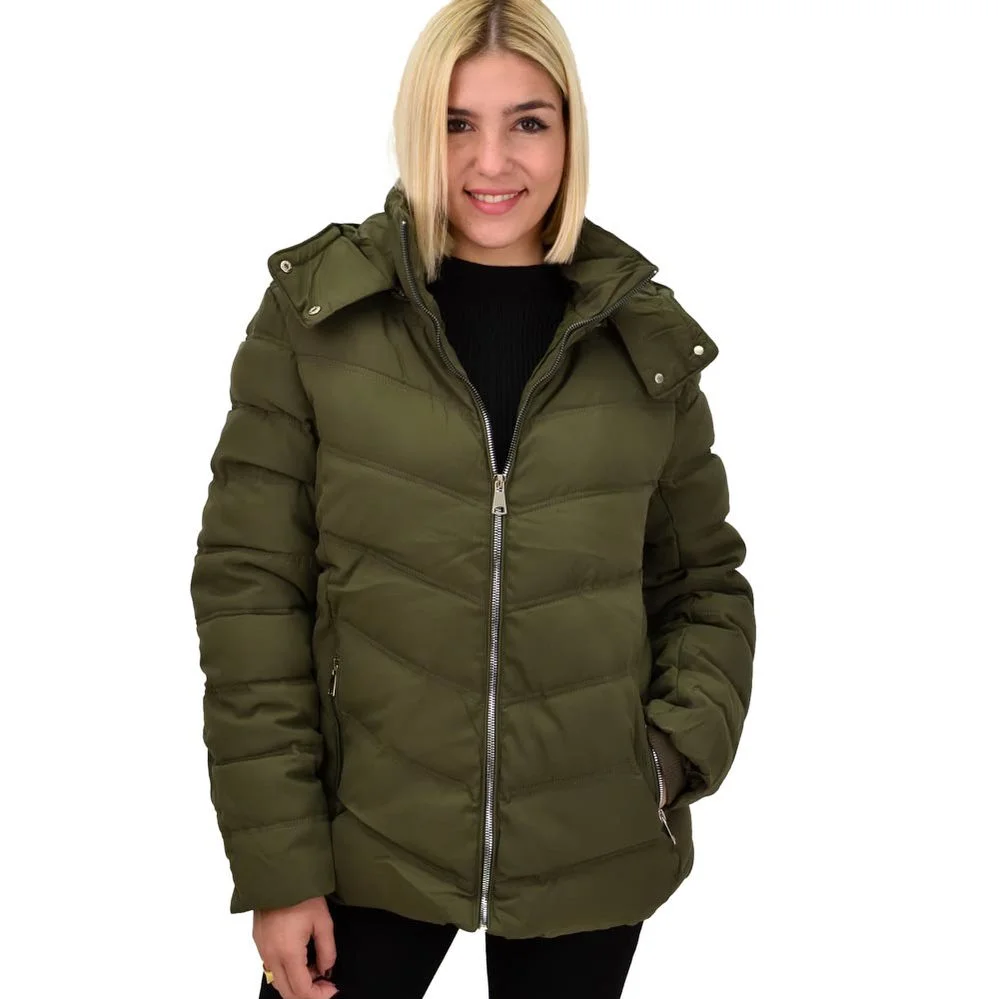 Φωτογραφία προϊόντος: Potre Γυναικείο μπουφάν με μεταλλικό φερμουάρ / Χακί