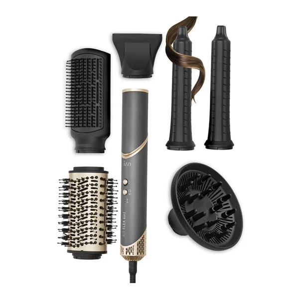 Φωτογραφία προϊόντος: Izzy IZ-7212 Multistyler Airflex 6 in 1 Ηλεκτρική Βούρτσα με Αέρα για Ίσιωμα και Μπούκλες 1500W