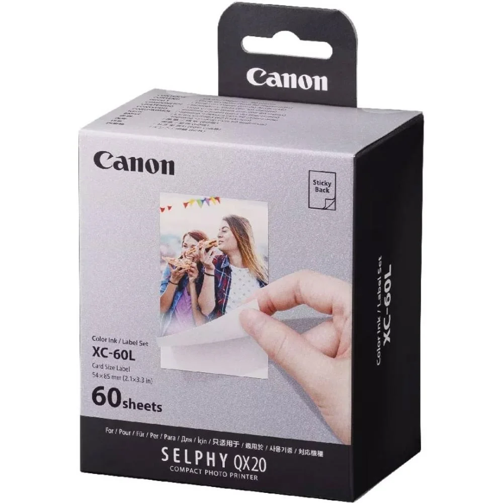 Φωτογραφία προϊόντος: Canon XC-60L Color Ink & Sticker Set 60prints 54x85 mm (6756C001AA) (CANXC60L)