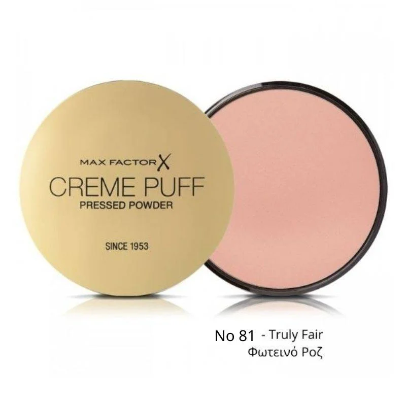 Φωτογραφία προϊόντος: Max Factor Creme Puff Pressed Powder Compact 21gr 81 Truly Fair Φωτεινό Ροζ