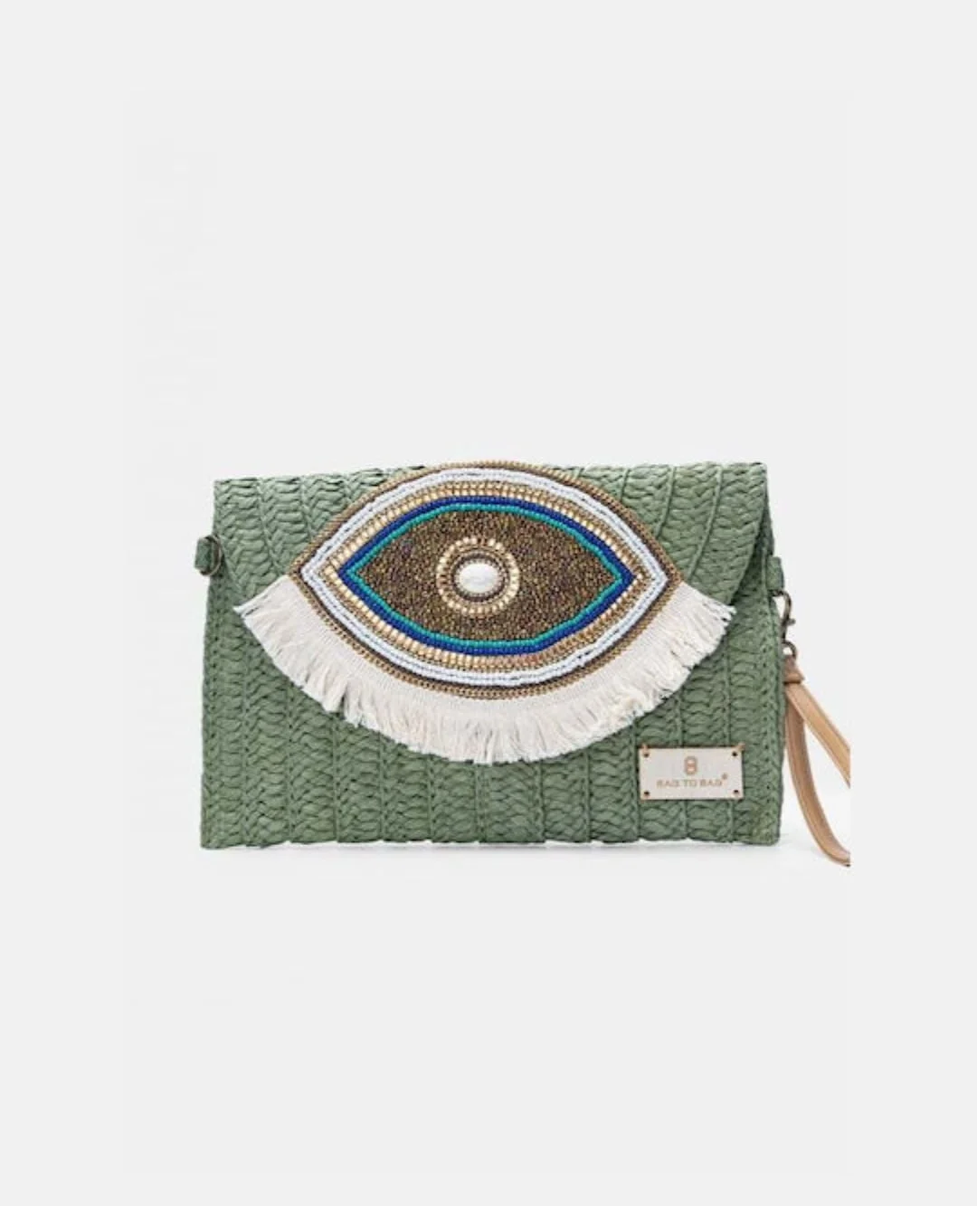 Φωτογραφία προϊόντος: Bag to Bag Olive Ψάθινο Τσαντάκι Χειρός- Χιαστί με ματάκι Bagtobag CΗ-961