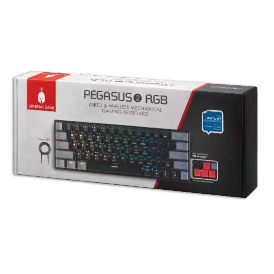 Φωτογραφία προϊόντος: Spartan Gear - Pegasus 2 RGB Wired + Wireless 63 keys Mechanical Gaming Keyboard