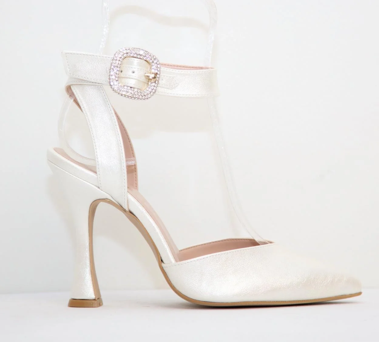 Φωτογραφία προϊόντος: Ellen Shoes 83167 Γυναικεία Γόβα από Eco σε Λευκό - Πέρλα χρώμα