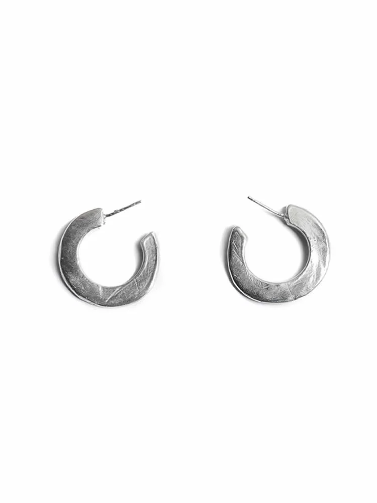 Φωτογραφία προϊόντος: NASILIA JEWELRY Σκουλαρίκια Flat Hoop Earrings ασήμι 925 NASILIA