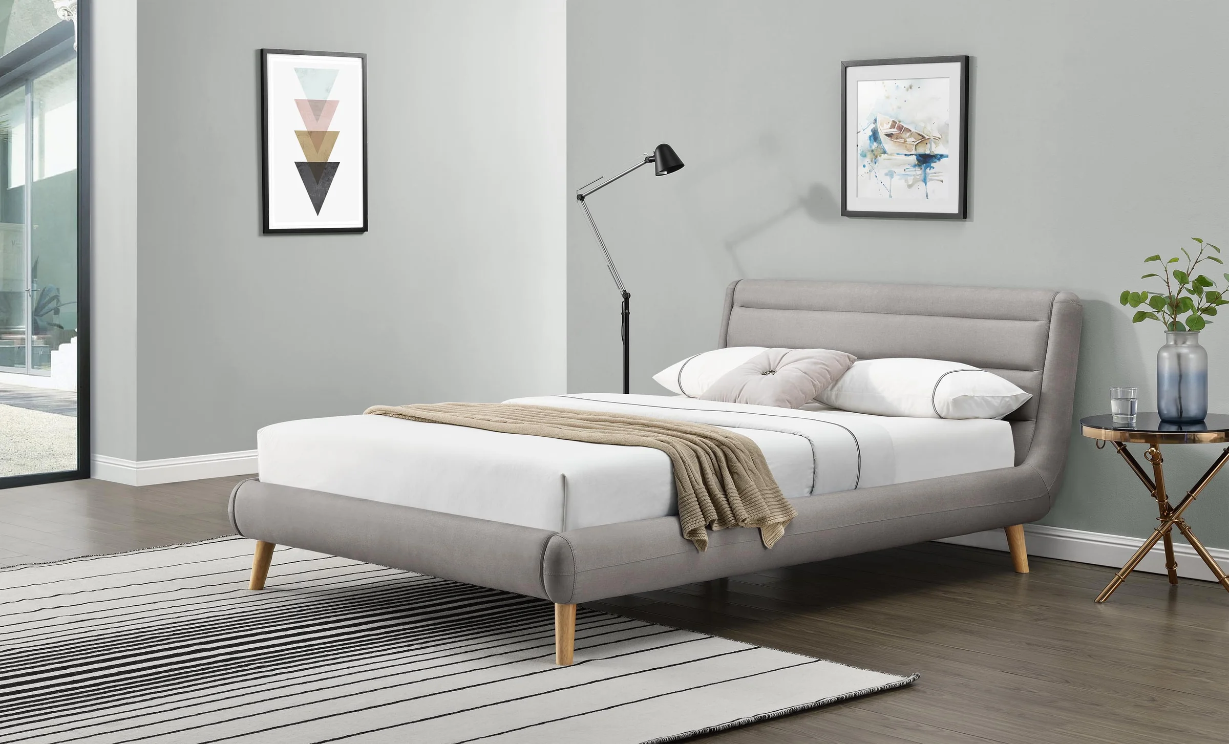 Φωτογραφία προϊόντος: ELANDA 160 bed, color: light grey DIOMMI V-CH-ELANDA_160-LOZ-J.POPIEL