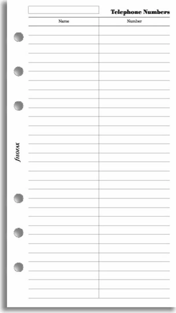 Φωτογραφία προϊόντος: FILOFAX PERSONAL 20 ΑΝΤΑΛΛΑΚΤΙΚΕΣ ΚΟΛΛΕΣ A6 ΡΙΓΕ ΦΥΛΛΑ ΤΗΛΕΦΩΝΙΚΟΙ ΑΡΙΘΜΟΙ