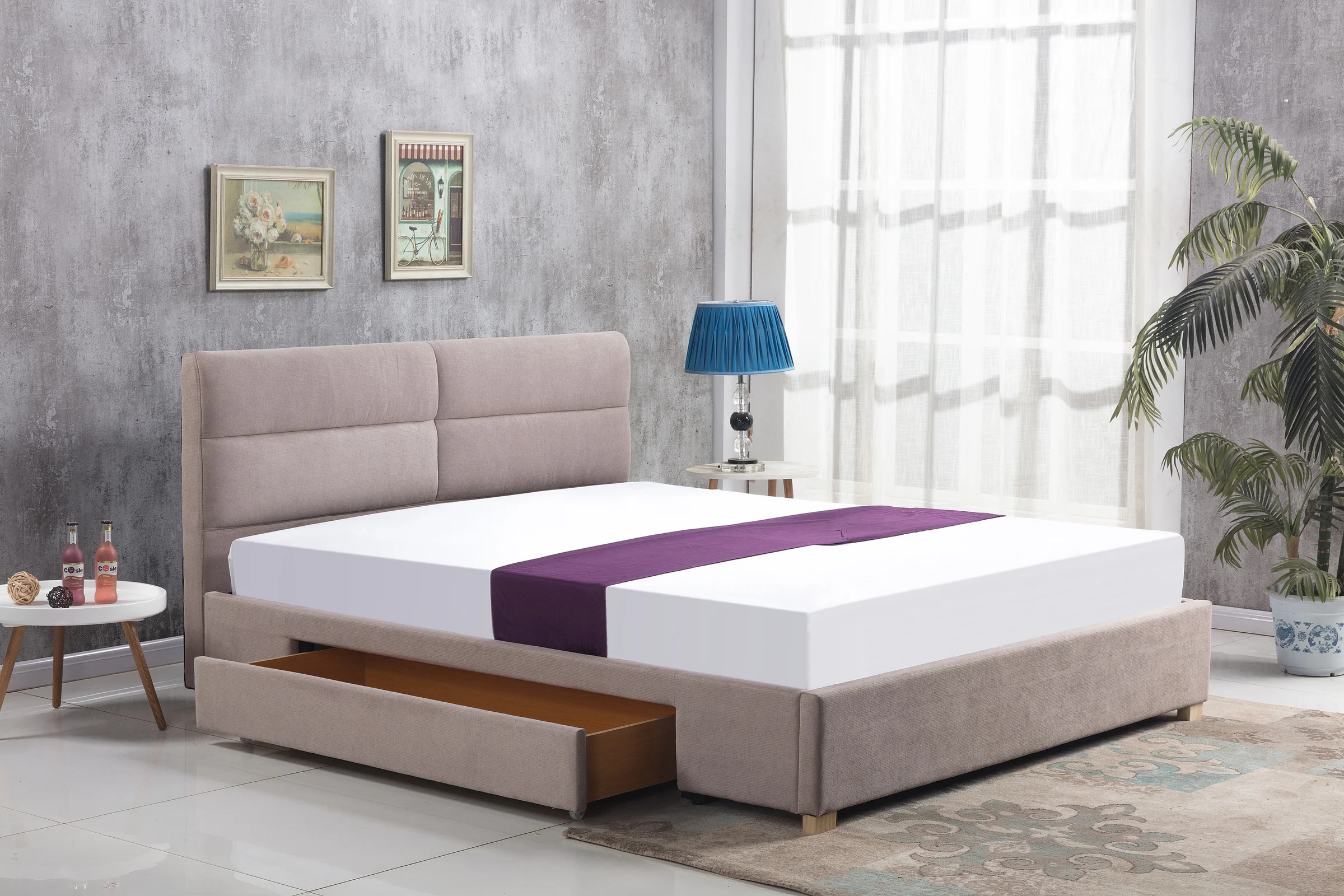 Φωτογραφία προϊόντος: MERDIA bed, color: beige DIOMMI V-CH-MERIDA-LOZ-BEŻOWY