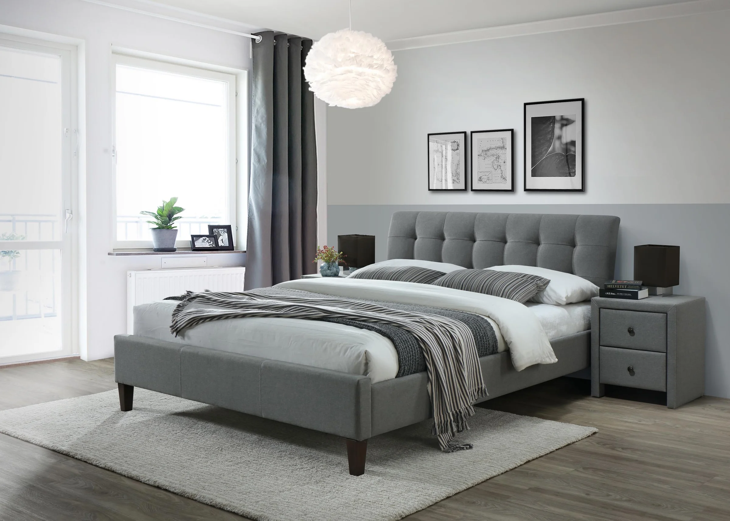 Φωτογραφία προϊόντος: SAMARA 2 bed color: grey DIOMMI V-CH-SAMARA_2-LOZ-POPIEL