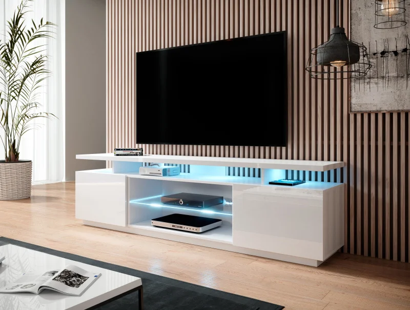 Φωτογραφία προϊόντος: RTV stand EVA white gloss/ white gloss DIOMMI CAMA-EVA-RTV-BIP/BIP