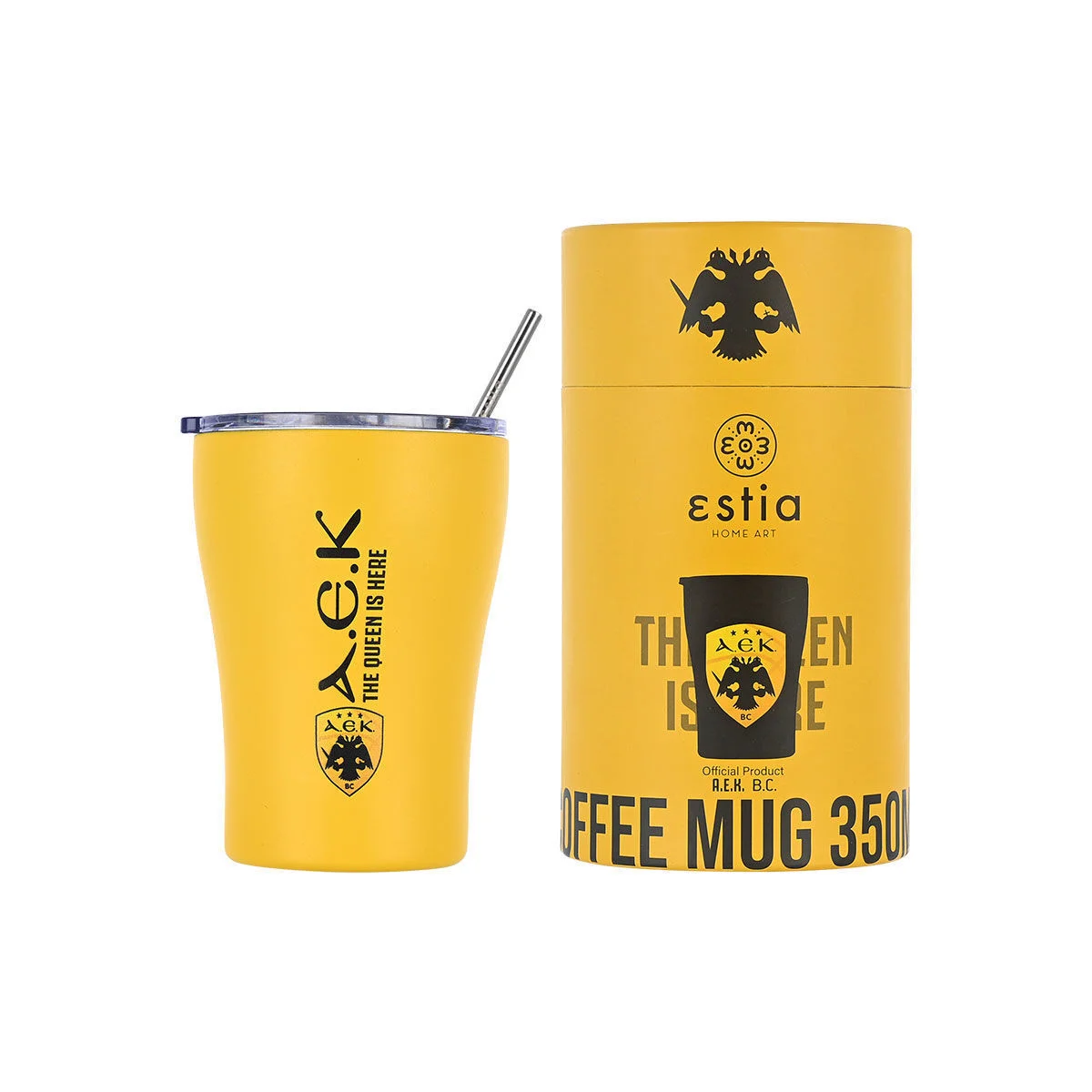 Φωτογραφία προϊόντος: ESTIA HOME ΘΕΡΜΟΣ COFFEE MUG AEK BASKETBALL EDITION 350ml