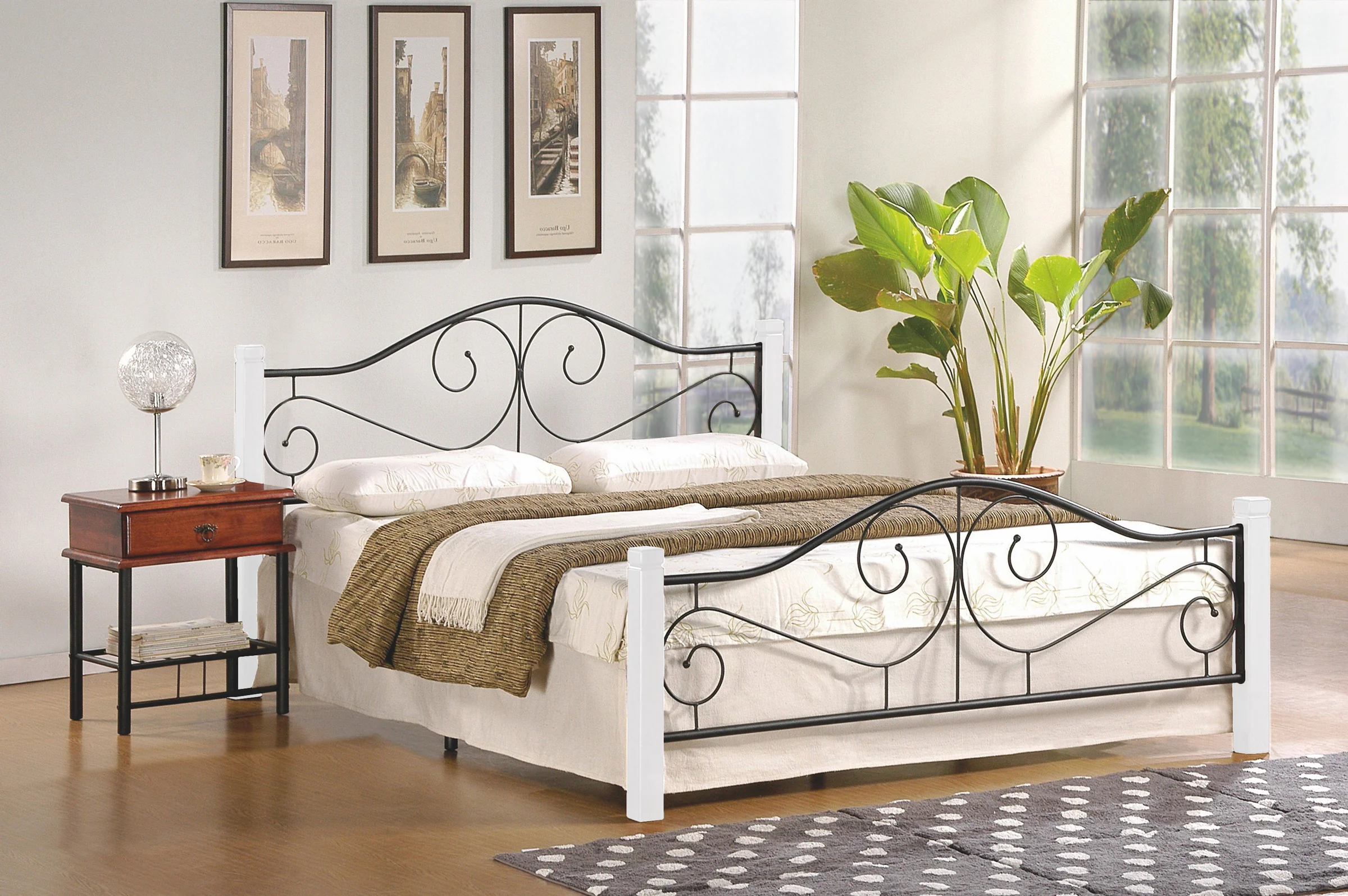 Φωτογραφία προϊόντος: VIOLETTA 16 bed, color: ecru / black DIOMMI V-CH-VIOLETTA_160-LOZ-BIAŁY