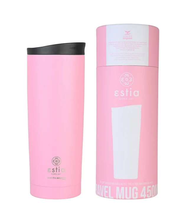Φωτογραφία προϊόντος: ESTIA HOME ΘΕΡΜΟΣ TRAVEL MUG SAVE THE AEGEAN 500ml BLOSSOM ROSE
