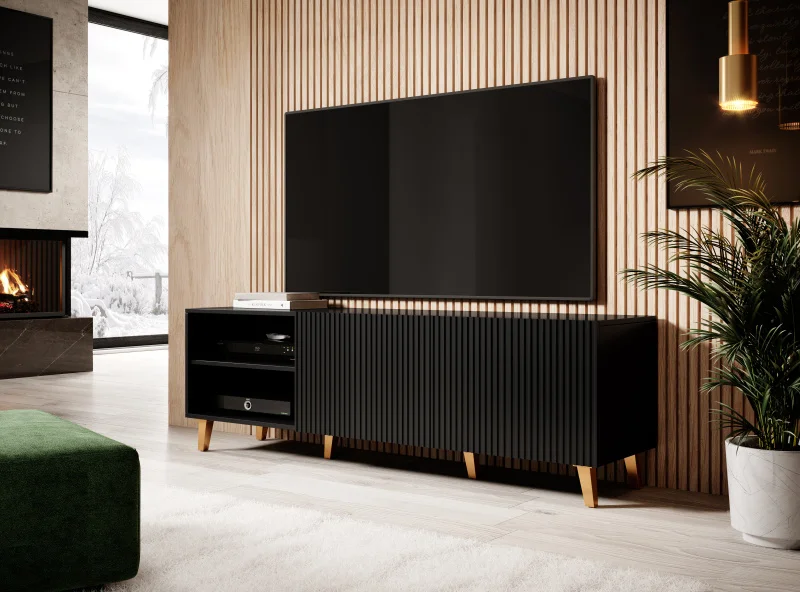 Φωτογραφία προϊόντος: PAFOS TV stand 150 2D2K black/black DIOMMI CAMA-PAFOS-RTV-150-CZ/CZ