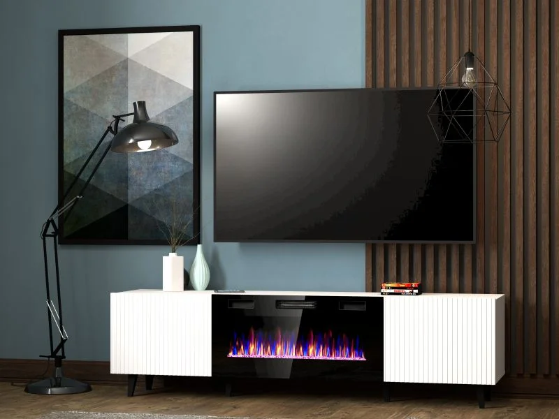 Φωτογραφία προϊόντος: PAFOS EF TV stand 180 white/white with black legs DIOMMI CAMA-PAFOS-RTV-EF-BI/BI