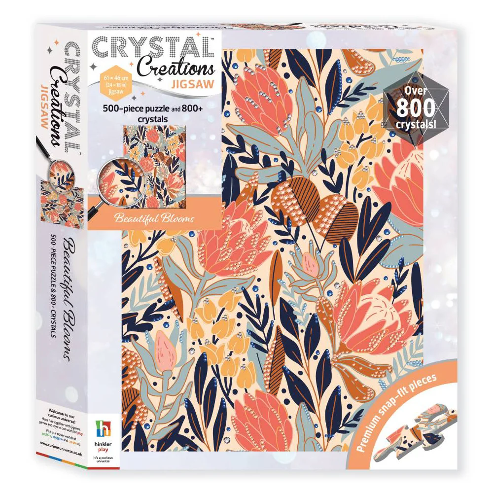 Φωτογραφία προϊόντος: Hinkler Crystal Creations 500-Piece Jigsaw: Beautiful Blooms