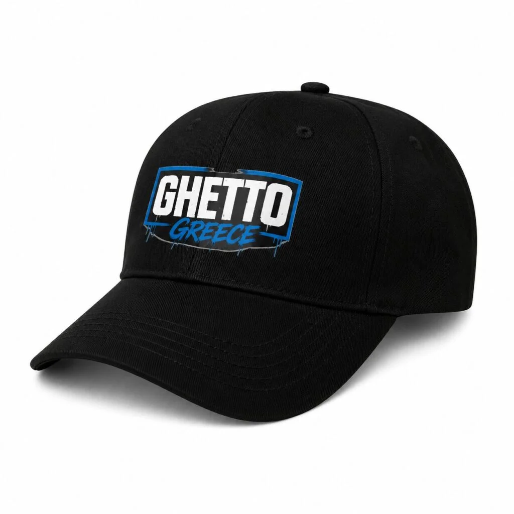 Φωτογραφία προϊόντος: GHETTO GREECE Black Baseball Cap – Adjustable Adult Size