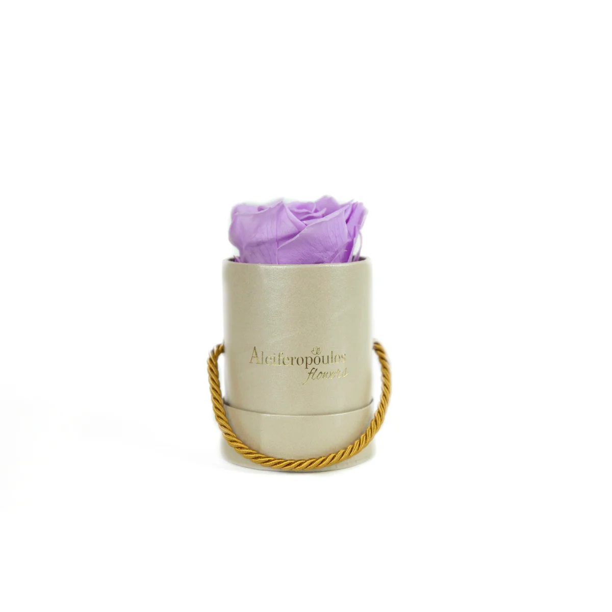 Φωτογραφία προϊόντος: Aleiferopoulos Flowers Juiced Forever Purple-Lilac Rose In Luxury Ecru Forever Rose Box (RB147)