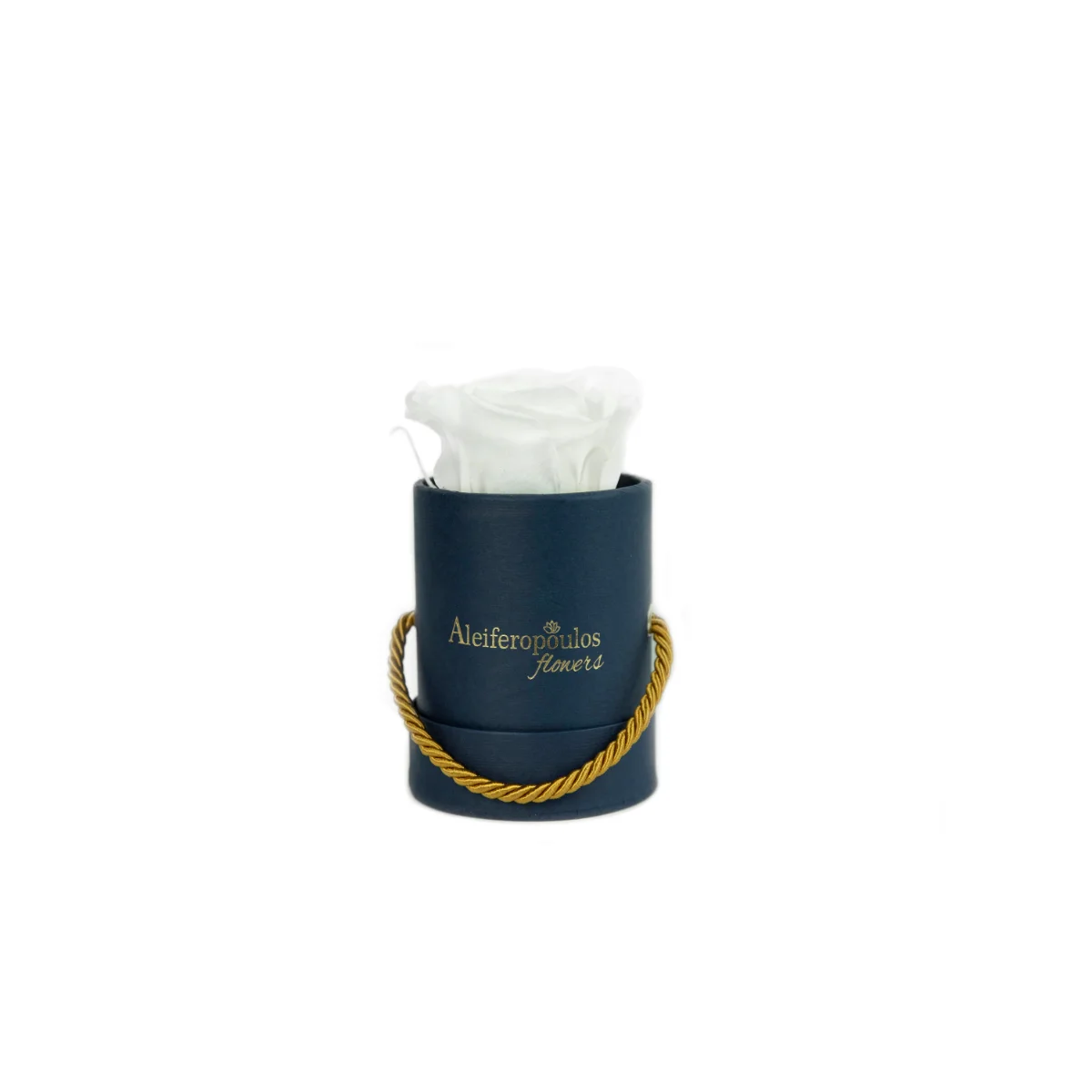 Φωτογραφία προϊόντος: Aleiferopoulos Flowers Dejuiced Forever White Rose In A Luxury Blue Forever Rose Box (RB150)