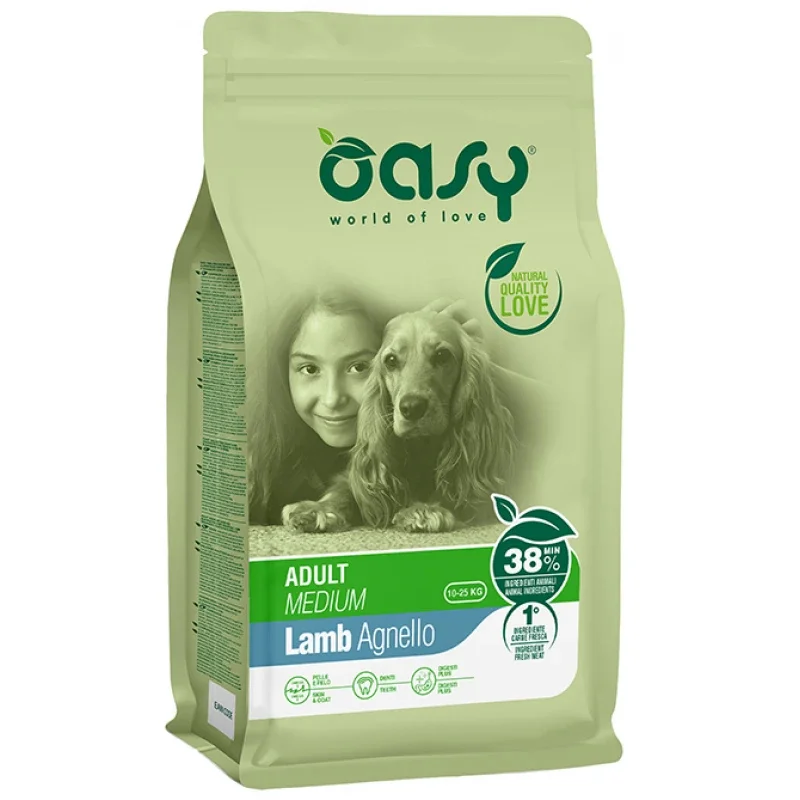 Φωτογραφία προϊόντος: Oasy Dog Adult Medium Sensitive Lamb 12kg