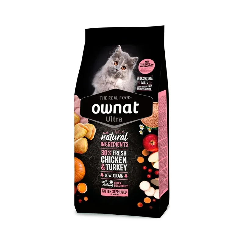 Φωτογραφία προϊόντος: Ownat Ultra Kitten Sterilized με Κοτόπουλο + Γαλοπούλα 3kg