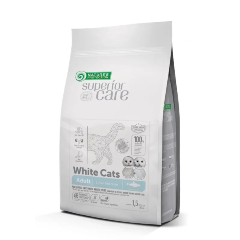 Φωτογραφία προϊόντος: Nature's Protection Nature s Protection White Coat Grain Free με Ρέγγα για Ενήλικες Γάτες 1,5kg