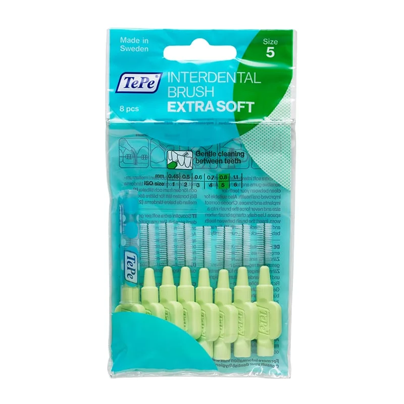 Φωτογραφία προϊόντος: Medipharmacy TePe Interdental Brush Extra Soft Μεσοδόντια Βουρτσάκια 0.8 mm Πράσινα 8 τμχ
