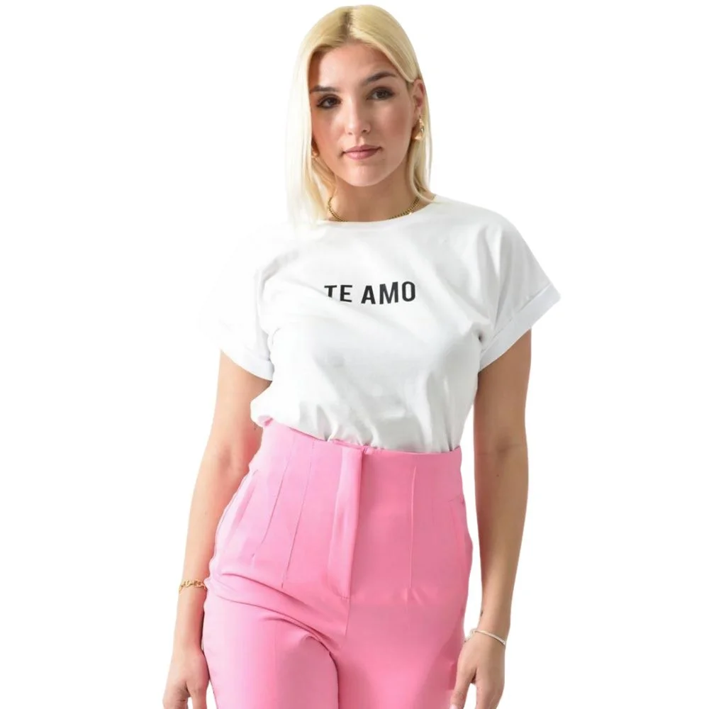 Φωτογραφία προϊόντος: First Woman T-shirt με τύπωμα TE AMO / Λευκό