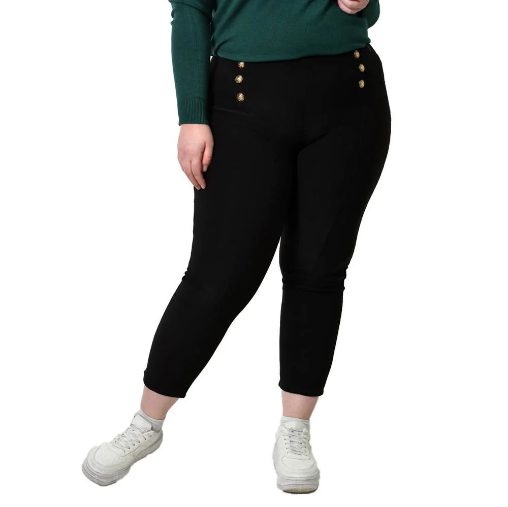 Φωτογραφία προϊόντος: Potre Γυναικείο plus size κολάν με διακοσμητικά κουμπιά / Μαύρο
