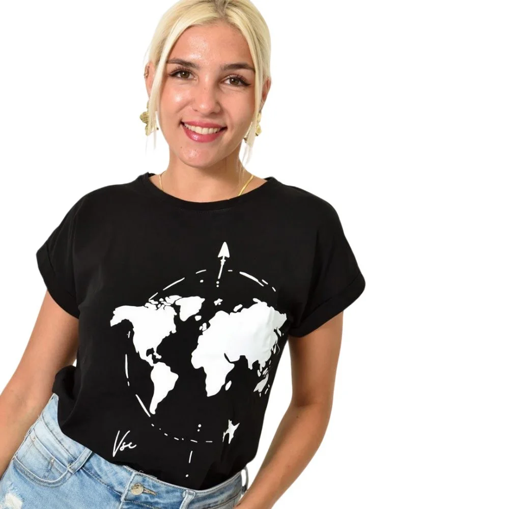 Φωτογραφία προϊόντος: First Woman Γυναικείo T-shirt / Μαύρο