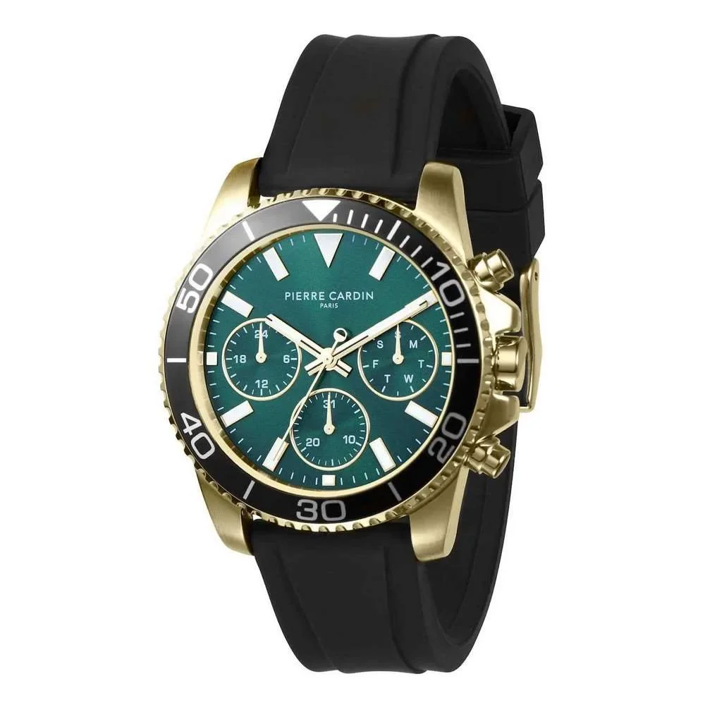 Φωτογραφία προϊόντος: Pierre Cardin Nation Posh green dial gold rubber strap