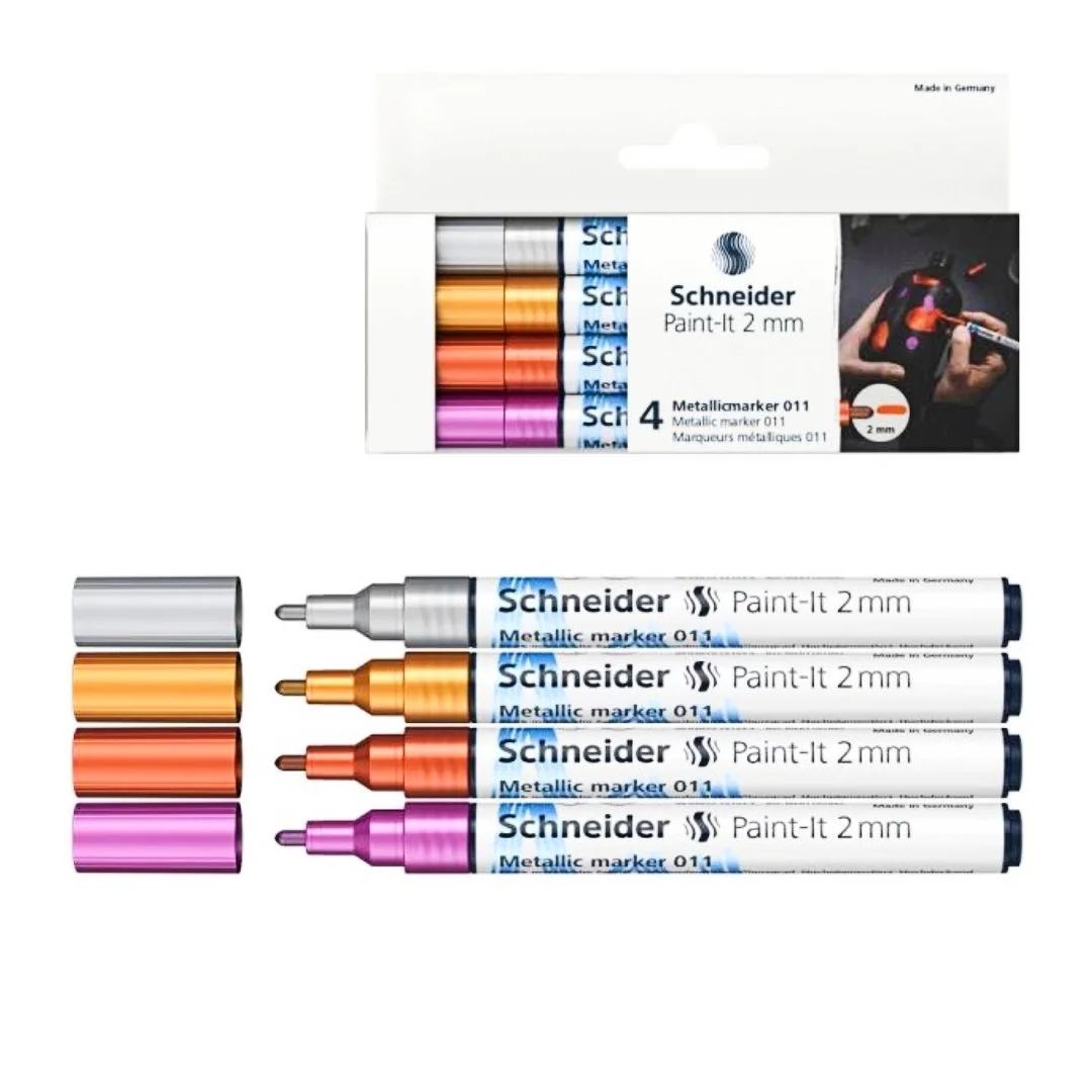 Φωτογραφία προϊόντος: Schneider Μαρκαδόροι Paint-it Metallic 011 (2mm) Σέτ 4χρωμ.