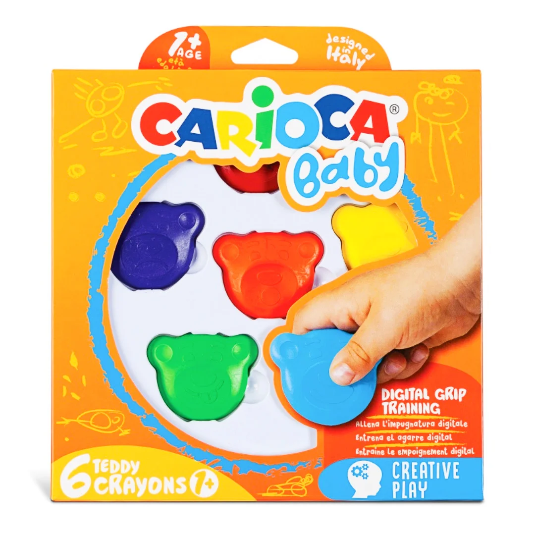 Φωτογραφία προϊόντος: Κηρομπογιές 1+ Carioca Baby Teddy 6 χρωμάτων