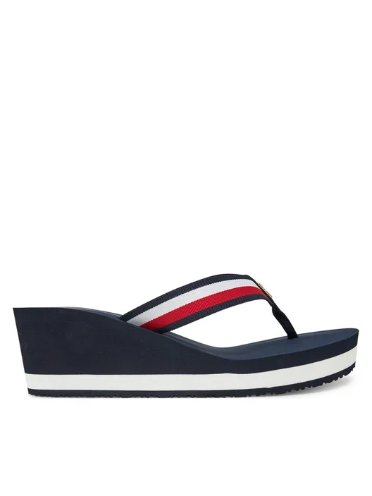 Φωτογραφία προϊόντος: TOMMY HILFIGER ΓΥΝΑΙΚΕΙΑ TH CORPORATE WEDGE BEACH SANDAL FW0FW08520, ΜΠΛΕ-NAVY, Γυναίκα