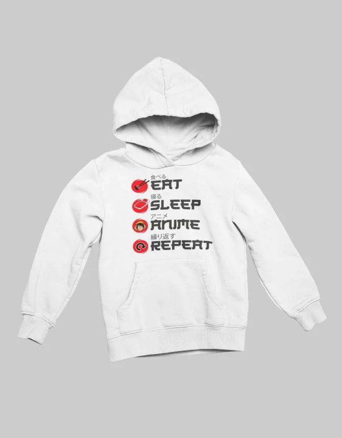 Φωτογραφία προϊόντος: ΤΚΤ Eat Sleep Anime Repeat Παιδικό Φουτερ Με Κουκούλα