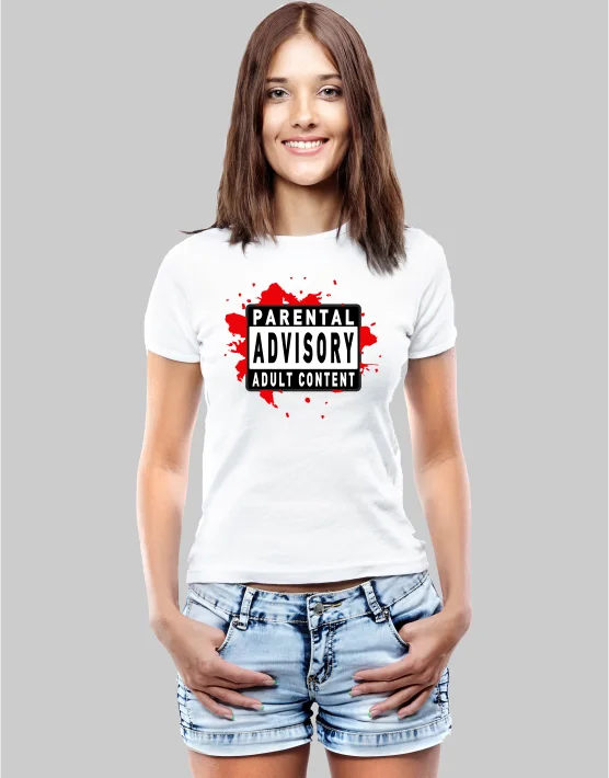 Φωτογραφία προϊόντος: ΤΚΤ Parental Αdvisory w t-shirt | Λευκό