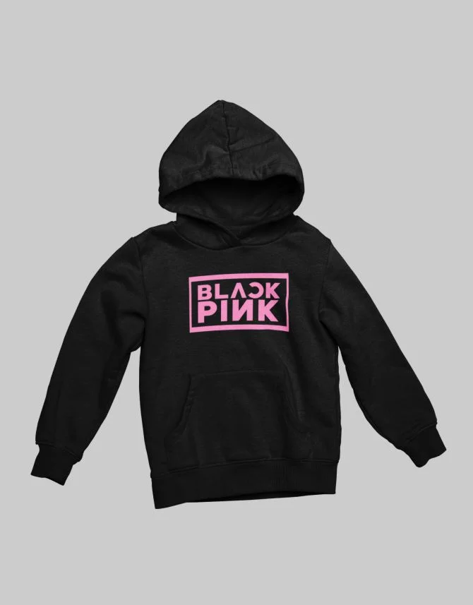 Φωτογραφία προϊόντος: ΤΚΤ Black Pink Logo Παιδικό Φουτερ Με Κουκούλα