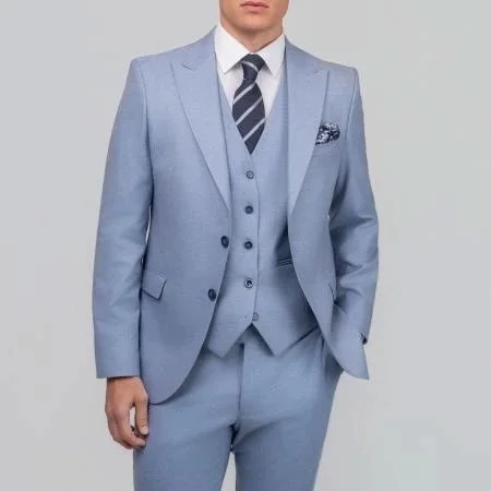 Φωτογραφία προϊόντος: Andrianopoulos Fashion Stores since 1930 Ανδρικό Σιέλ Σχεδιαστικό Κοστούμι 3-Piece με Double-Face Γιλέκο – Andrianopoulos