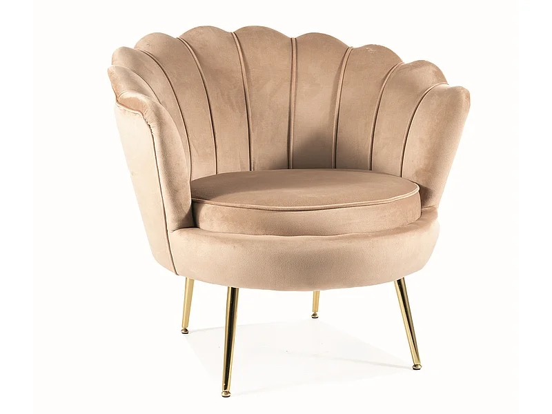 Φωτογραφία προϊόντος: DIOMMI FOTEL CAMELLIA 1 VELVET BEŻOWY BLUVEL 28/ZŁOTY