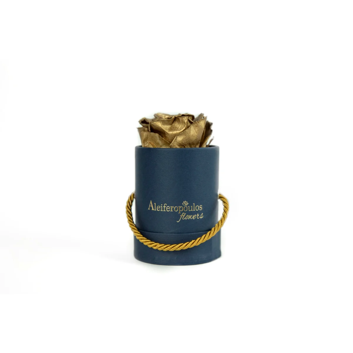 Φωτογραφία προϊόντος: Aleiferopoulos Flowers Forever Rose Gold Dejuiced In A Luxury Blue Forever Rose Box (RB152)